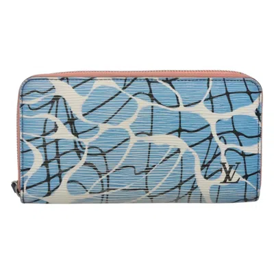 Pre-owned Louis Vuitton Portefeuille Zippy Blue Leather Wallet  ()