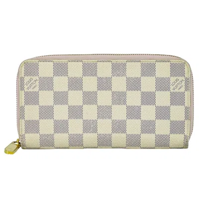 Pre-owned Louis Vuitton Portefeuille Zippy Canvas Wallet () In White