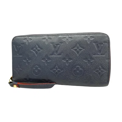 Pre-owned Louis Vuitton Portefeuille Zippy Navy Leather Wallet  ()