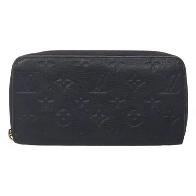 Pre-owned Louis Vuitton Portefeuille Zippy Navy Leather Wallet  () In Blue