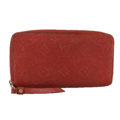 Pre-owned Louis Vuitton Portefeuille Zippy Red Leather Wallet  ()