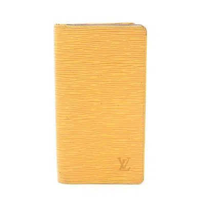 Pre-owned Louis Vuitton Porto Cult Credit Epi Bi-fold Long Wallet Leather Yellow