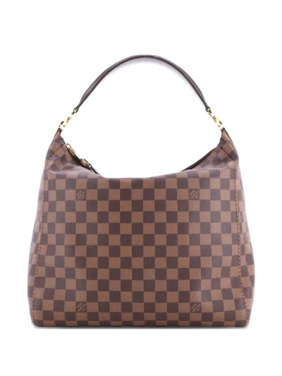 Pre-owned Louis Vuitton Portobello Handbag Damier Pm Hobo Bag In Brown