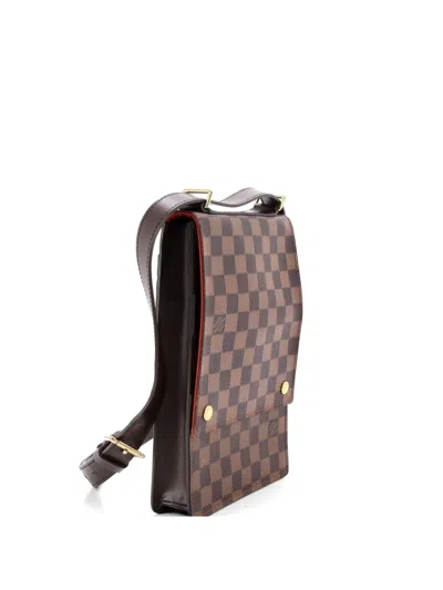 Pre-owned Louis Vuitton Portobello Messenger Damier Crossbody Bag In Brown