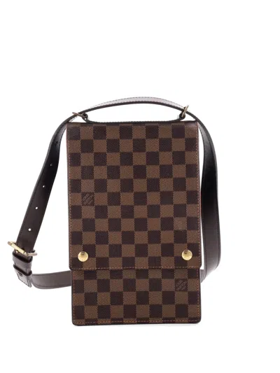 Pre-owned Louis Vuitton Portobello Messenger Damier Crossbody Bag In Brown