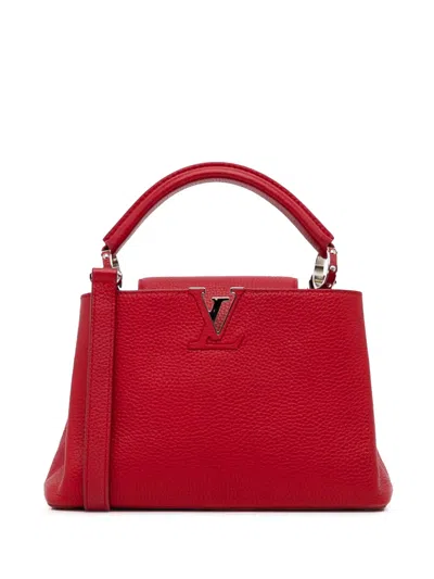 Pre-owned Louis Vuitton  Capucines Bb Handbag In Red