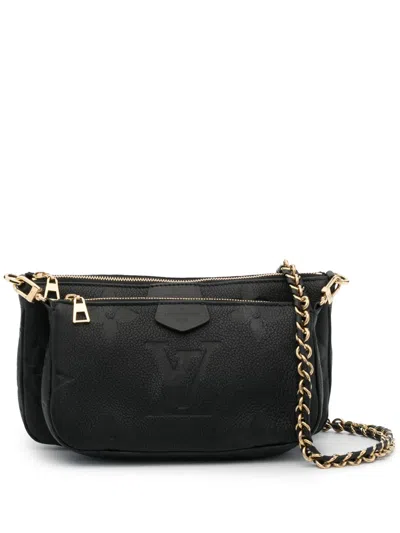 Pre-owned Louis Vuitton  Empreinte Monogram Giant Multi-pochette Two-way Shoulder Bag In Black
