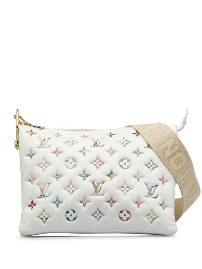 Pre-owned Louis Vuitton  Monogram Garden Coussin Pm Bag In White