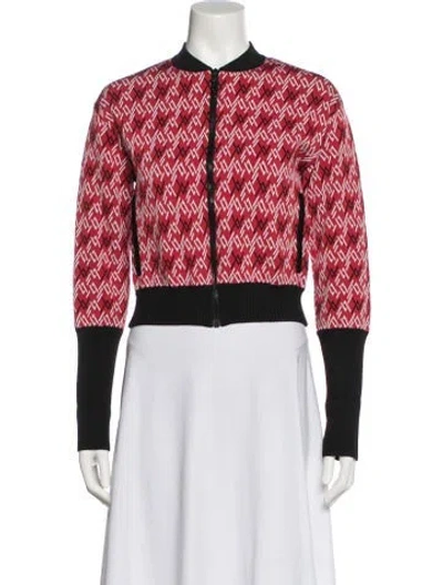 Pre-owned Louis Vuitton Printed Bomber Jacket In Red