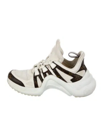 Pre-owned Louis Vuitton Printed Chunky Sneakers In White