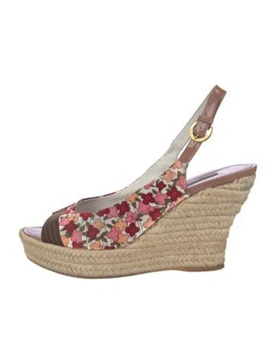 Pre-owned Louis Vuitton Printed Espadrilles In Neutral