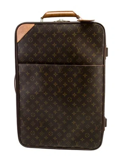 Pre-owned Louis Vuitton Printed Pegase Suitcase In Brown