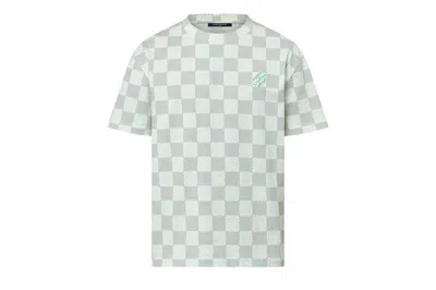 Pre-owned Louis Vuitton Printed Short-sleeved Cotton Damier Monogram T-shirt Milky White