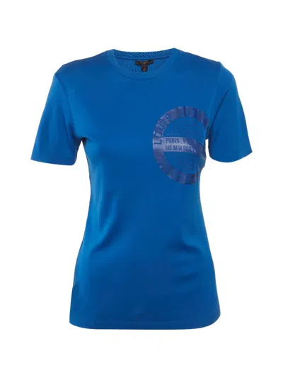 Pre-owned Louis Vuitton Printed Short-sleeve T-shirt In Blue