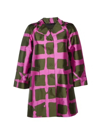 Pre-owned Louis Vuitton Printed Silk Coat In Pink