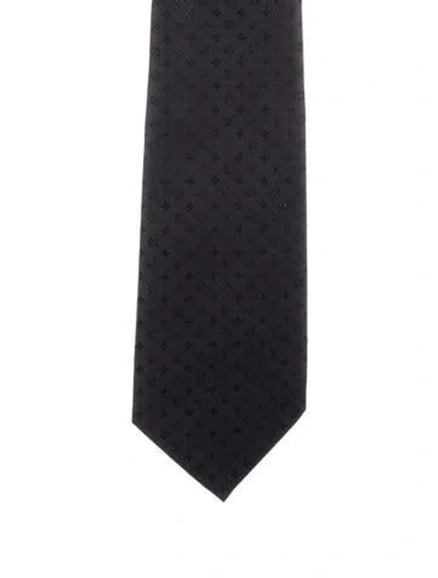 Pre-owned Louis Vuitton Printed Silk Tie In Black
