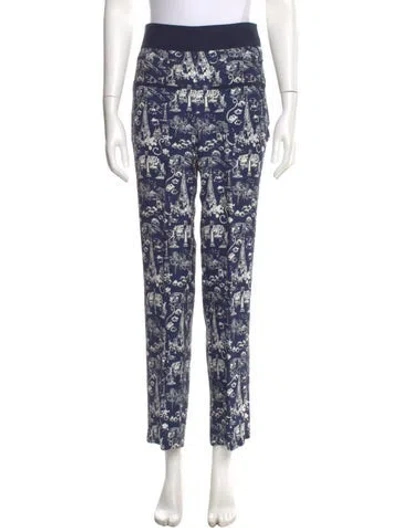 Pre-owned Louis Vuitton Printed Straight Leg Pants In Blue