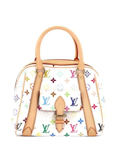 Pre-owned Louis Vuitton Priscilla Handbag Monogram Multicolor Satchel In White