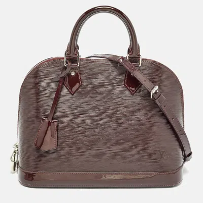 Pre-owned Louis Vuitton Prune Electric Epi Leather Alma Pm Bag In Burgundy