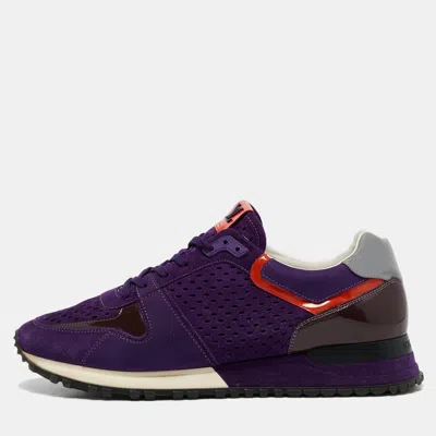 Pre-owned Louis Vuitton Purple Coated Canvas And Mesh Run Away Low Top Sneakers Size 39.5