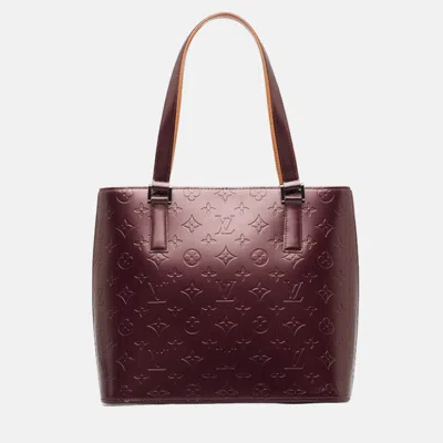 Pre-owned Louis Vuitton Purple Leather Stockton Tote Bag