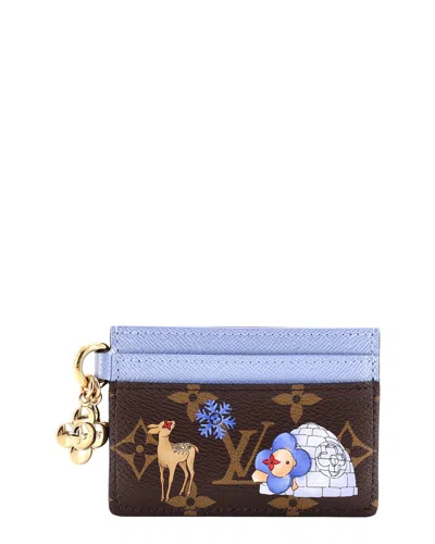 Pre-owned Louis Vuitton Purple Limited Edition Christmas Animation Monogram Canvas Lv  Charms Card Holder (aut