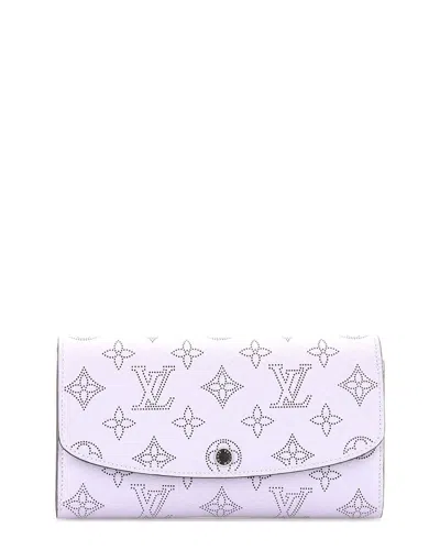 Pre-owned Louis Vuitton Purple Mahina Leather Iris Wallet Nm (authentic Pre-loved)
