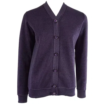 Pre-owned Louis Vuitton Purple Metallic Cardigan With Rhinestone Buttons – S