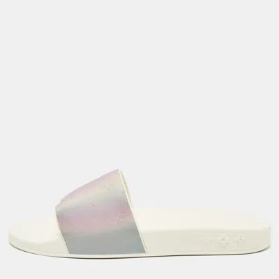 Pre-owned Louis Vuitton Purple Pvc Waterfront Slide Sandals Size 40