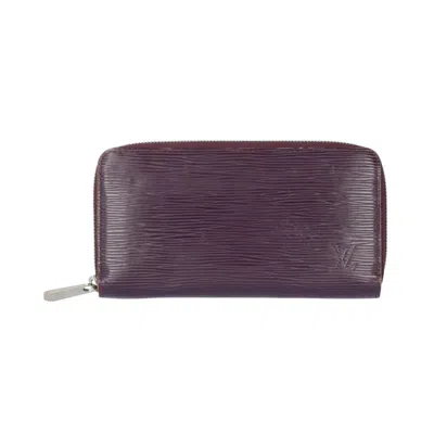 Pre-owned Louis Vuitton Purple Quetsche Epi Leather Long Wallet (bi-fold) () In Purple, Quetsche