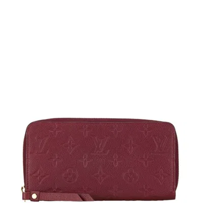Pre-owned Louis Vuitton Purple Raisin Leather Long Wallet (bi-fold) () In Purple, Raisin