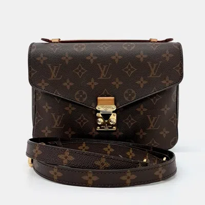 Pre-owned Louis Vuitton Pvc Brown Pochette Metis