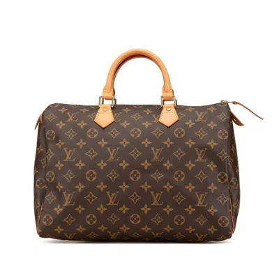 Pre-owned Louis Vuitton Pvc Leather Boston Bag Handbag () In Brown