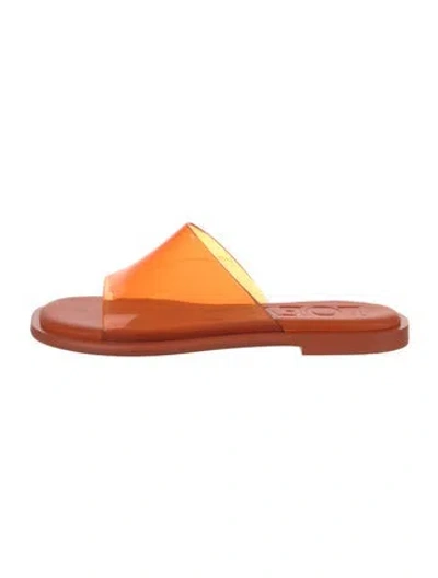 Pre-owned Louis Vuitton Pvc Slides In Orange