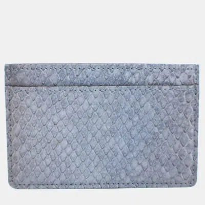 Pre-owned Louis Vuitton Python Card Holder In Blue