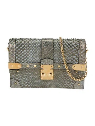 Pre-owned Louis Vuitton Python Trunk Chain Wallet In Multi