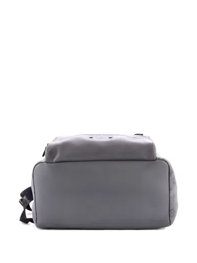 Pre-owned Louis Vuitton Racer Monogram Shadow Leather Backpack In Gray