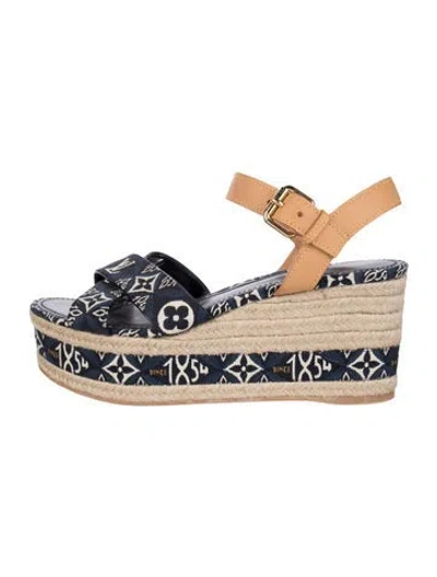 Pre-owned Louis Vuitton Raffia Graphic Print Espadrilles In Multicolor