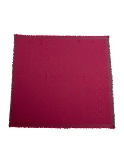 Pre-owned Louis Vuitton Rainbow Jacquard Silk Shawl In Pink
