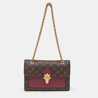 Pre-owned Louis Vuitton Raisin Monogram Canvas Victoire Chain Bag In Brown
