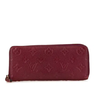 Pre-owned Louis Vuitton Raisin Red Color Wine Leather Long Wallet (bi-fold) ()