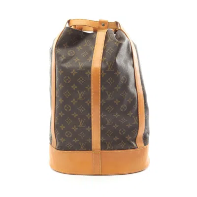 Pre-owned Louis Vuitton Randonne Gm Monogram Shoulder Bag Pvc Leather Brown