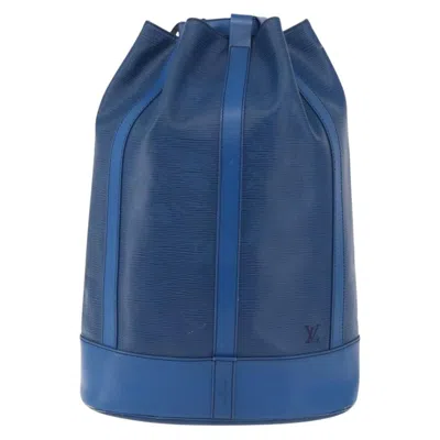 Pre-owned Louis Vuitton Randonnée Epi Blue Leather Backpack Bag ()