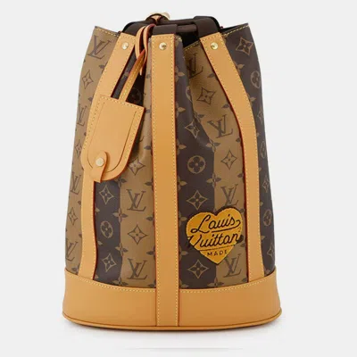 Pre-owned Louis Vuitton Randonnee Messenger Nigocollaboration Marron/noir Monogram Stripe In Brown