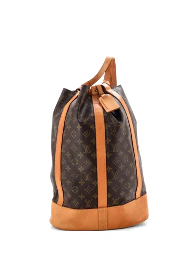 Pre-owned Louis Vuitton Randonnee Monogram Canvas Gm Backpack In Brown