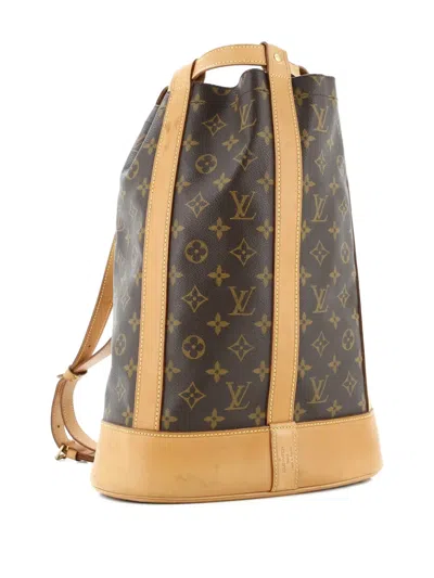 Pre-owned Louis Vuitton Randonnee Monogram Canvas Pm Backpack In Brown