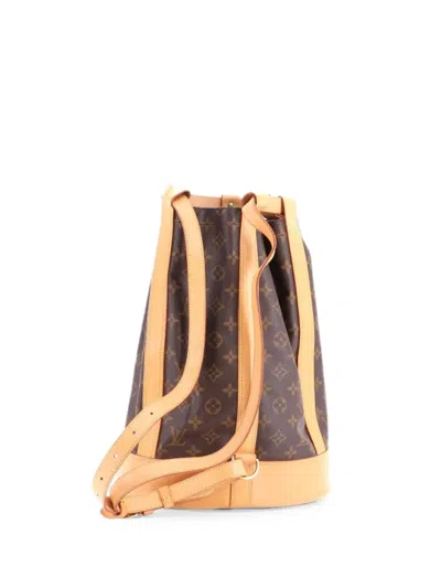 Pre-owned Louis Vuitton Randonnee Monogram Canvas Pm Backpack In Brown