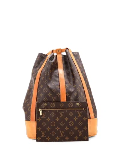 Pre-owned Louis Vuitton Randonnee Monogram Canvas Pm Backpack In Brown