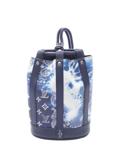 Pre-owned Louis Vuitton Randonnee Pm Monogram Bucket Bag In Blue