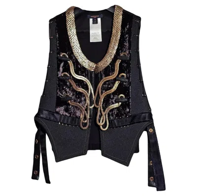 Pre-owned Louis Vuitton Rare  Runway From 200th Anniversary Show - Gold Accent Vest Jacket In Black